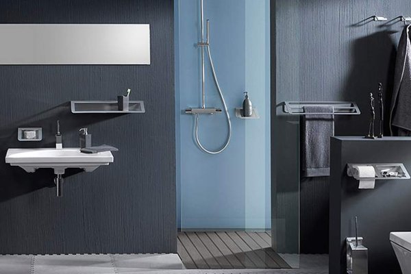Douche accessible PMR — large ouverture sans marche