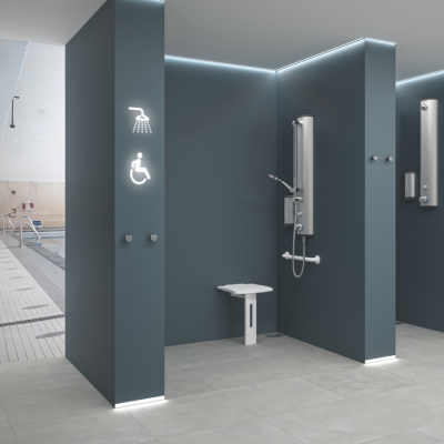 Salle de bain PMR avec douche plain-pied en Belgique